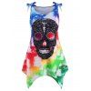 Débardeur d'Halloween Teinté Crâne à Epaule Dénudée de Grande Taille - multicolor 1X