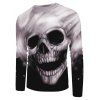T-shirt d'Halloween à Imprimé Crâne à Manches Longues - multicolor 2XL