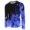T-shirt à Imprimé 3D Flamme à Manches Longues - multicolor M