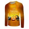 T-shirt d'Halloween Graphique Citrouille à Col Rond - multicolor XL