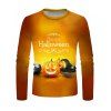 T-shirt d'Halloween Graphique Citrouille à Col Rond - multicolor 2XL