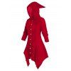 Manteau à Capuche Mouchoir en Velours Grande Taille - Rouge 1X