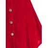 Plus Size Hooded Velvet Handkerchief Coat - RED 2X
