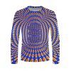 Cylindrical Spiral Print Crew Neck Casual T Shirt - multicolor 4XL