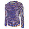 Cylindrical Spiral Print Crew Neck Casual T Shirt - multicolor 4XL