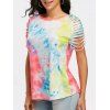T-shirt Tie-Dye Découpé à Manches Raglan - multicolor S
