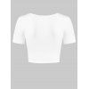 T-shirt Court Côtelé Tordu en Avant - Blanc 2XL