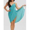 Robe de Plage Cache-cœur Couverte Sarong en Crochet en Dentelle à Bretelle de Plage - Vert profond 2XL