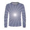 T-shirt à Imprimé 3D Lumière à Manches Longues - multicolor 4XL