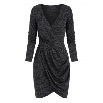 

Space Dye Print Long Sleeve Tulip Dress, Carbon gray
