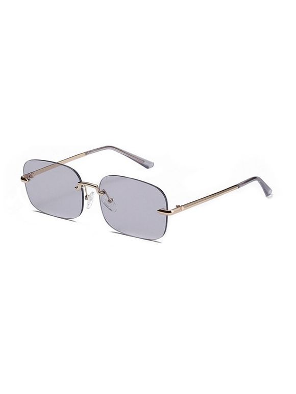 Lunettes de Soleil Rétro Colorées sans Monture - Gris Foncé 