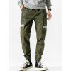Pantalon Cargo Décontracté à Imprimé Lettre à Cordon - Vert Armée M