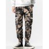 Pantalon Cargo Décontracté à Imprimé Lettre à Cordon - Camouflage des Bois XS