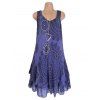 Printed Layered Trapeze Dress - DEEP BLUE S
