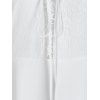 Plain Lace Up Plunging Neck Mini Long Sleeve Dress - WHITE L