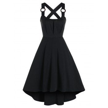 

Mesh Insert Sleeveless Marled Midi Dress, Black