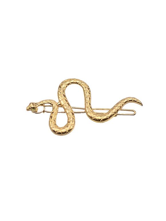 Pince à Cheveux en Forme de Serpent Gravé en Alliage - d'or 