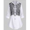 Chemise en Dentelle Insérée de Grande Taille - Blanc L