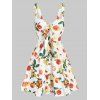 Robe d'Eté Motif de Fruit Nouée à Col en Forme de Cœur - multicolor A M
