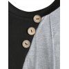 T-shirt Bicolore Bouton Oblique Grande Taille - Nuage Gris L