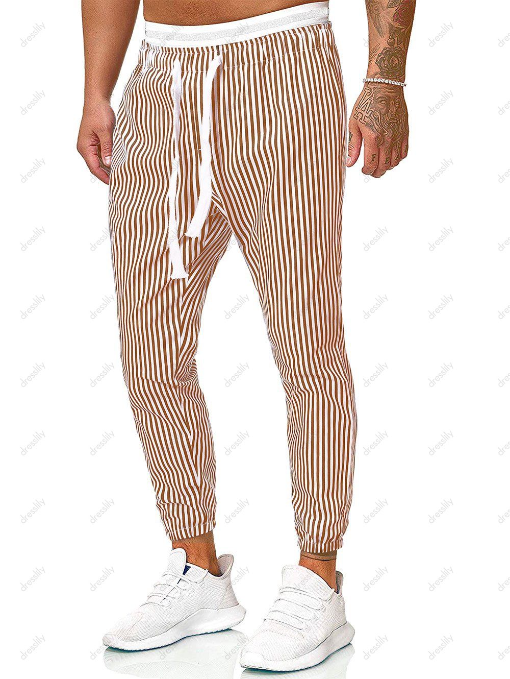 high waisted vertical striped pants