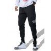Pantalon Cargo Lettre Imprimée avec Poche à Rabat - Noir S