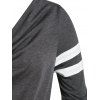 T-shirt Asymétrique Ourlet Contrasté Grande Taille à Col Bénitier - Gris Carbone L