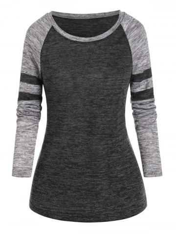 Download 25% OFF 2020 Raglan Sleeve Striped Hooded T Shirt In ...
