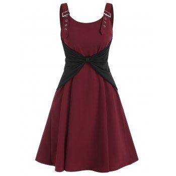 Image of Buckle Bowknot A Line Dress