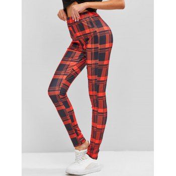 

Plaid Ponte Pants, Red