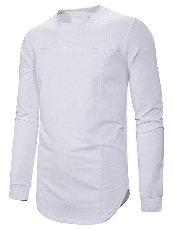 Sweat-shirt Gothique en Couleur Unie à Col Rond - Blanc XL