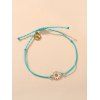Bracelet à Corde Réglable Floral Marguerite - Bleu Ciel Léger 