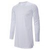 T-shirt Gothique Long Simple à Fente Latérale - Blanc S