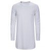 T-shirt Gothique Long Simple à Fente Latérale - Blanc XL