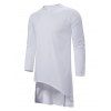 T-shirt Gothique Long Asymétrique Simple Fendu - Blanc L