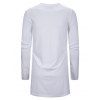Plain Side Slit Gothic Longline T Shirt - WHITE 2XL
