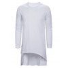 T-shirt Gothique Long Asymétrique Simple Fendu - Blanc XL
