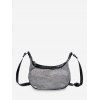 Sac à Bandoulière en Forme de Croissant avec Strass - Noir 