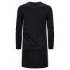 Plain Slit Asymmetrical Longline Gothic T Shirt - BLACK XL