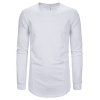 Sweat-shirt Gothique en Couleur Unie à Col Rond - Blanc XL