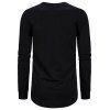 Sweat-shirt Gothique en Couleur Unie à Col Rond - Noir XL
