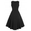 Plus Size 2 In 1 Plaid Ruched Dress - BLACK L