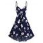 Floral Print Sundress Mini Cami Surplice Summer High Low Dress - CADETBLUE M