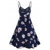 Floral Print Sundress Mini Cami Surplice Summer High Low Dress - CADETBLUE S