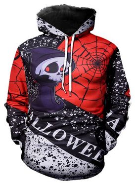 Halloween Ghost Spotty Front Pocket Drawstring Hoodie