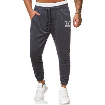 

Casual Cat Graphic Drawstring Jogger Pants, Dark gray