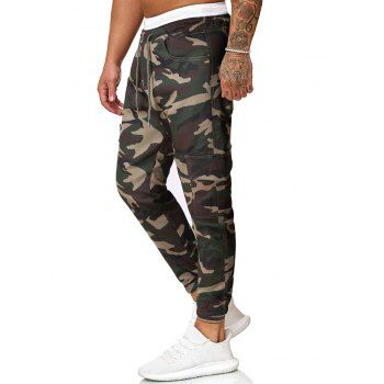 

Camouflage Print Flap Pockets Cargo Pants, Camouflage green
