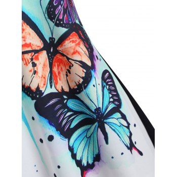 Summer Dip Dye Butterfly Print Sleeveless Dress