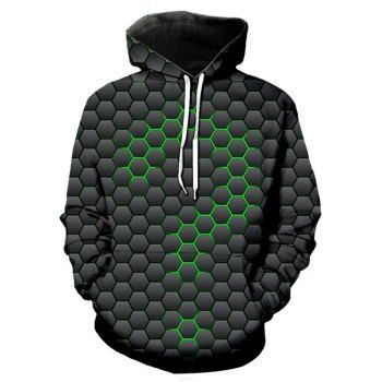 

Geometric Question Mark Graphic Front Pocket Casual Hoodie, Black