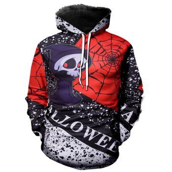 

Halloween Ghost Spotty Front Pocket Drawstring Hoodie, Red